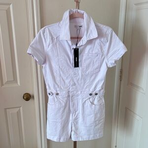 Fashion Nova White Short Sleeve Jumpsuit
